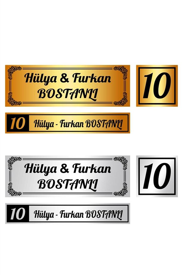 3'lü Set Kapı Isimliği, Kapı Numarası, Posta Kutusu Isimliği Model 3 - 1
