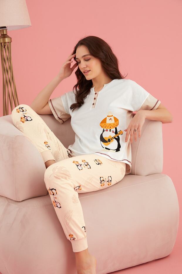 Baskılı Pijama Takım - 5