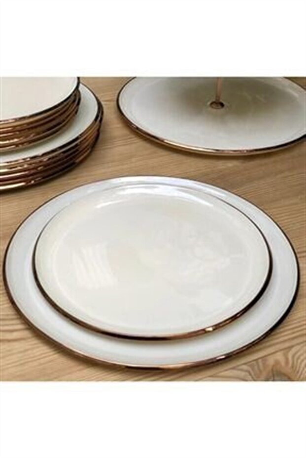 Solid 21cm 6'lı Krem Pasta Tabağı - 1
