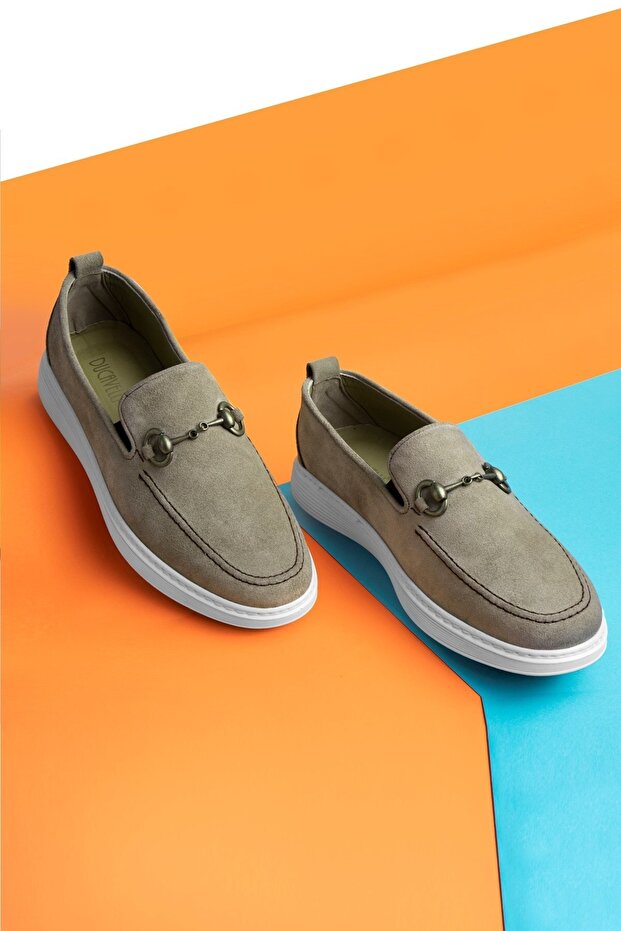 Ritzy valódi bőr velúr férfi alkalmi cipők, naplopó cipők - 5