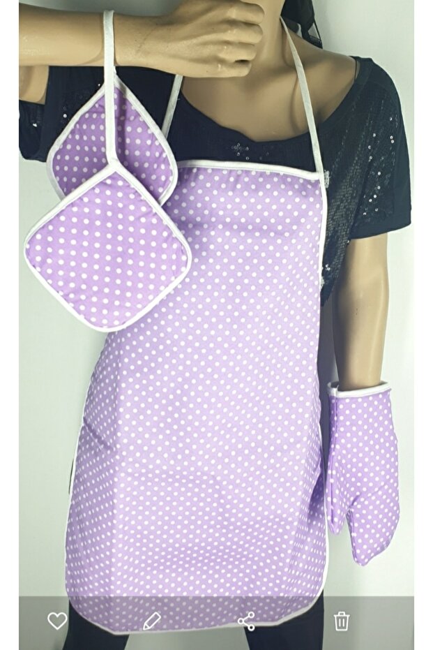 3-Piece Kitchen Set Waterproof Apron Heat-Proof Gloves And Grip Set