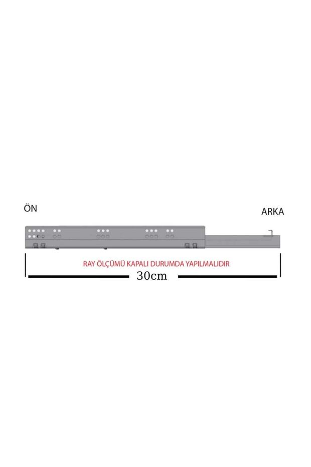 Blum Blumotion Tandem Frenli Ray + Mandal Tek Açılım Çekmece Rayı 30cm - 3
