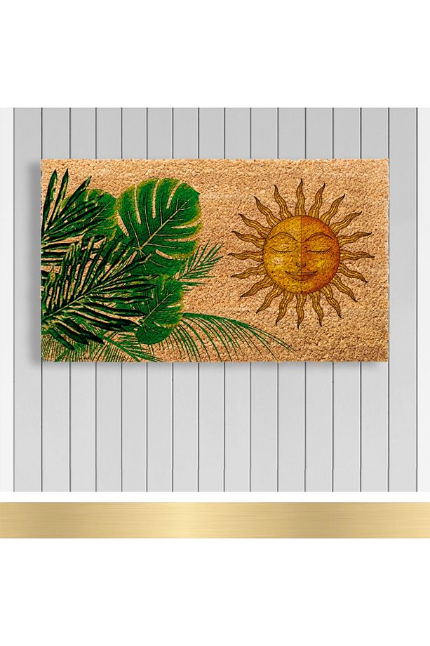 , Design Koko Kapı Önü Paspas / Pvc Taban / Model; Monstera Sun - 1