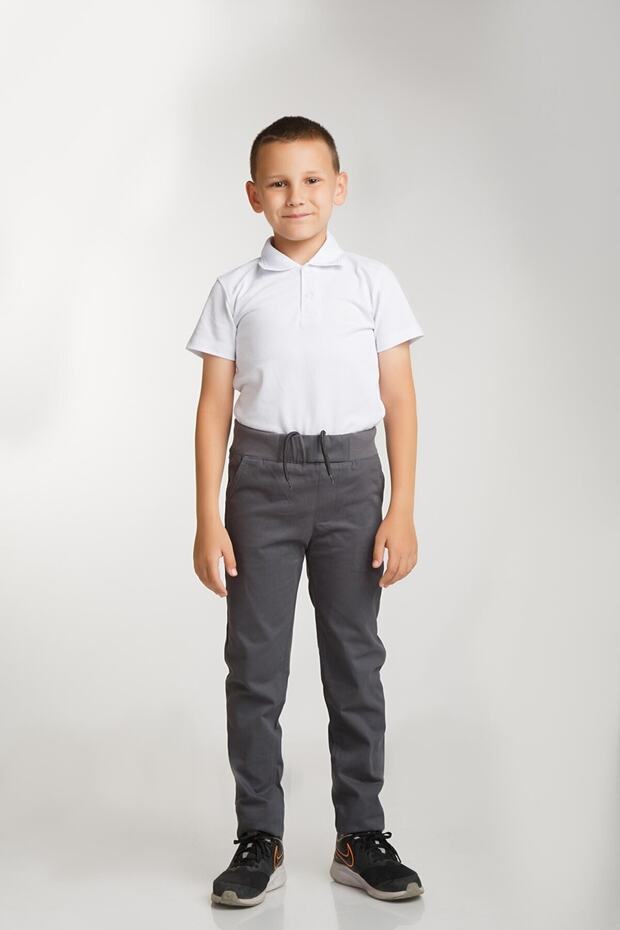 Lycra Ribbed Waist Canvas School Pants