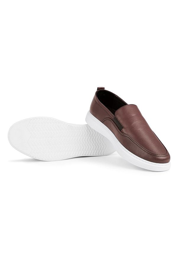 Seon Hakiki Deri Erkek Günlük Ayakkabı, Loafer Ayakkabı, Yazlık Ayakkabı, Hafif Ayakkabı Kahve - 3