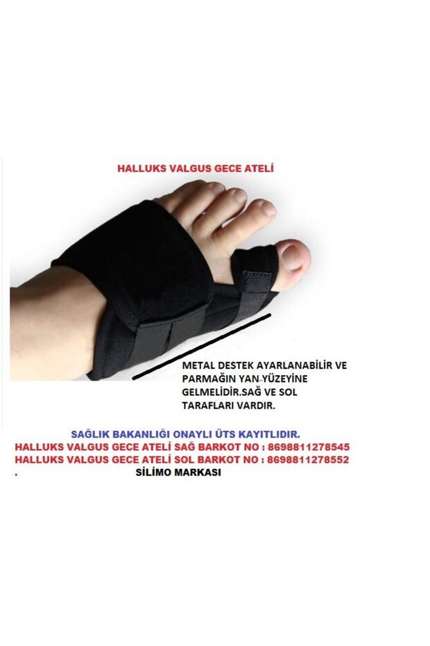 Halluks Valgus Ayak Baş Parmak Çıkıntısı Tedavisi Kemik Düzeltici 2li Gece Ateli - 8