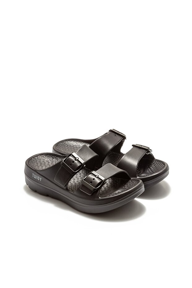 Bio Women's Summer Comfortable High Heeled Stylish Buckle Slippers