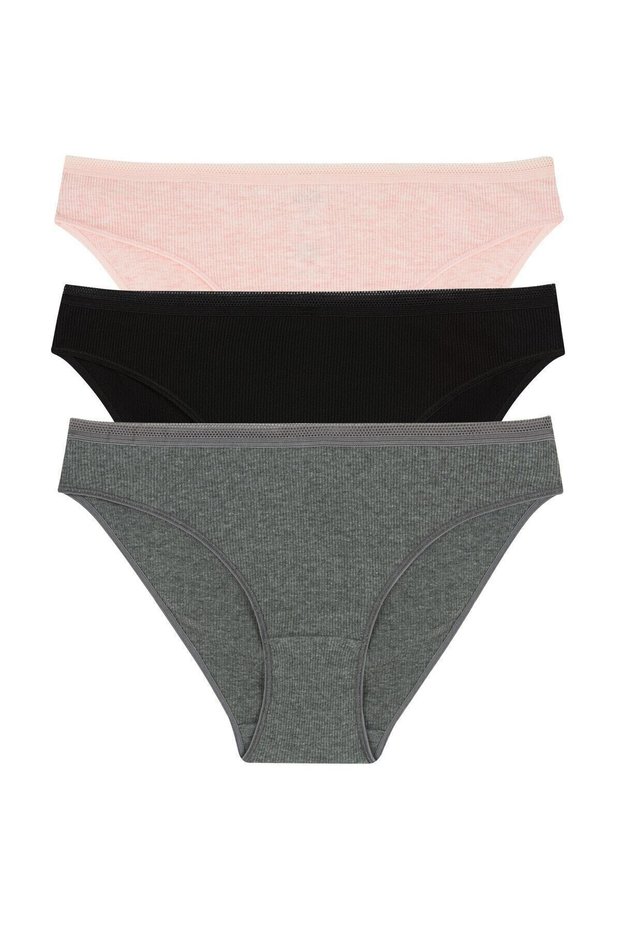 Women's Mixed Color Corset 3-Piece Slip Panties