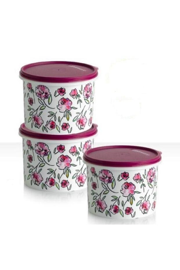 Cylinder Storage Container Set of 3 1.1 Lt Claret Red Hsgl - 1