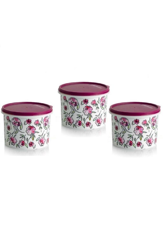 Cylinder Storage Container Set of 3 1.1 Lt Claret Red Hsgl - 3