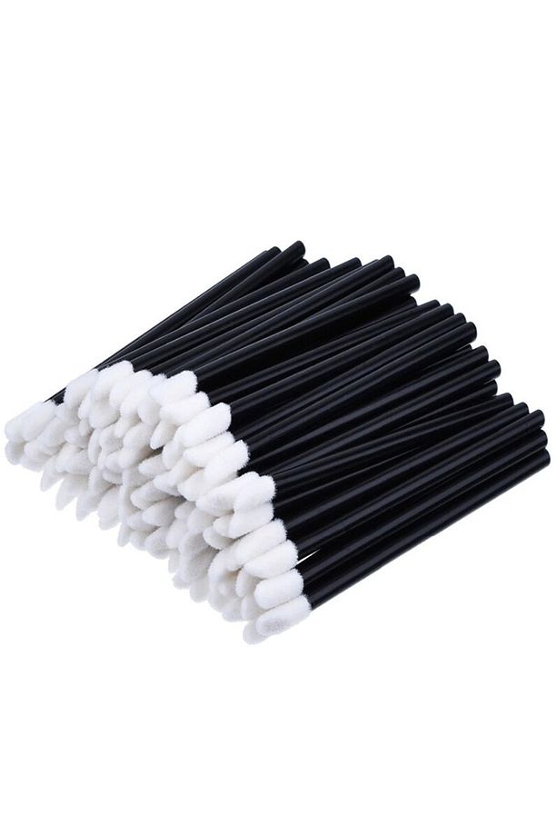 Microblading Kalıcı Makyaj Pamuklu Boya Çubuğu Ipek Kirpik Primer Remover Fırçası Microbrush 50 Adet - 1