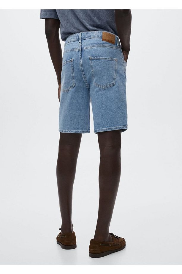 Regular Fit Denim Bermuda Şort - 4