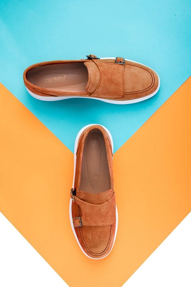 Airy Hakiki Deri Süet Erkek Günlük Ayakkabı, Süet Loafer Ayakkabı, Yazlık Ayakkabı Taba - 7