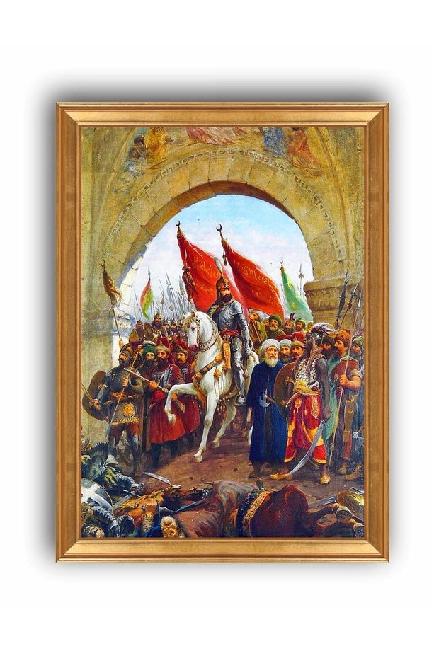 Fausto Zonaro Fatih'in Istanbula Girişi Çerçeveli Tablo - 1