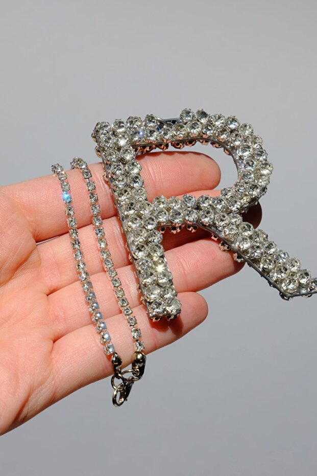 Silver 7 Cm ''r'' Letter Rearview Ornament