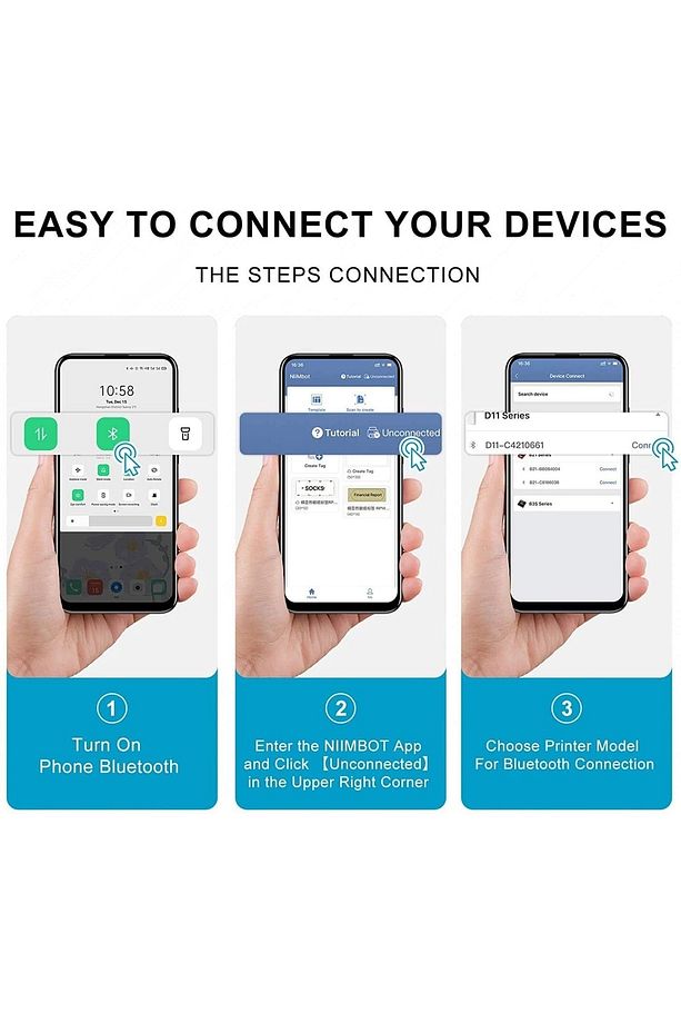 D11 Etiket Makinesi Kablosuz Taşınabilir Termal Bluetooth - Usb Şarjlı Yeşil - 6