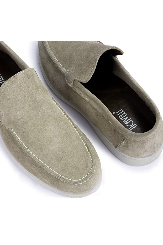 Könnyű velúr valódi bőr férfi alkalmi cipők Loafer cipők homokbézs - 3