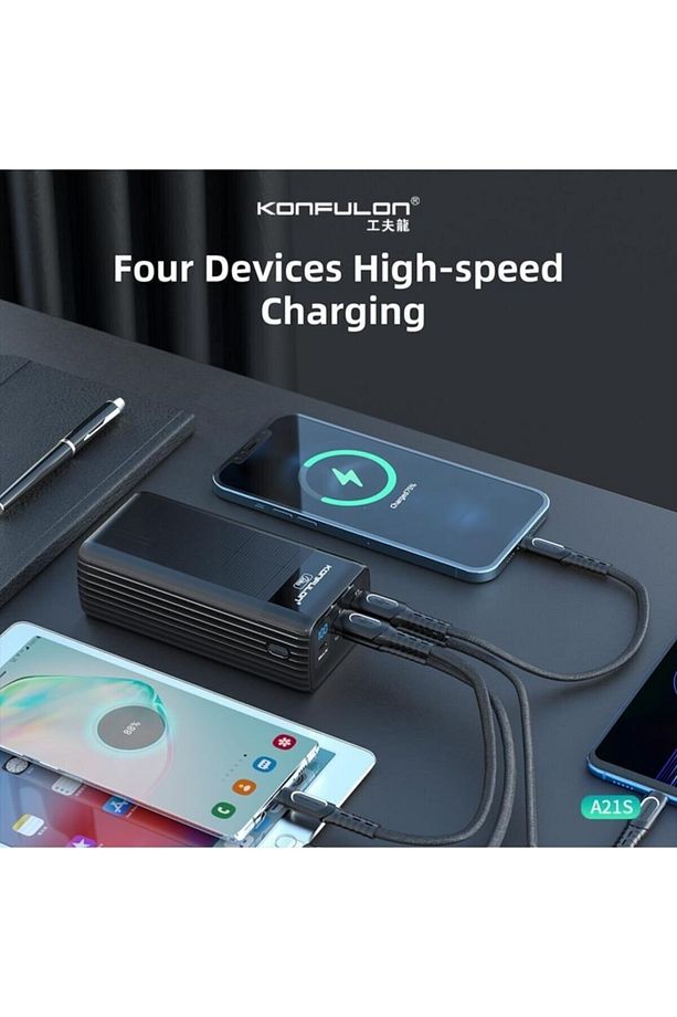 A21s Lcd Göstergeli Powerbank 40000 Mah Konfulon Yüksek Kapasiteli Hızlı Şarj Power Station - 3