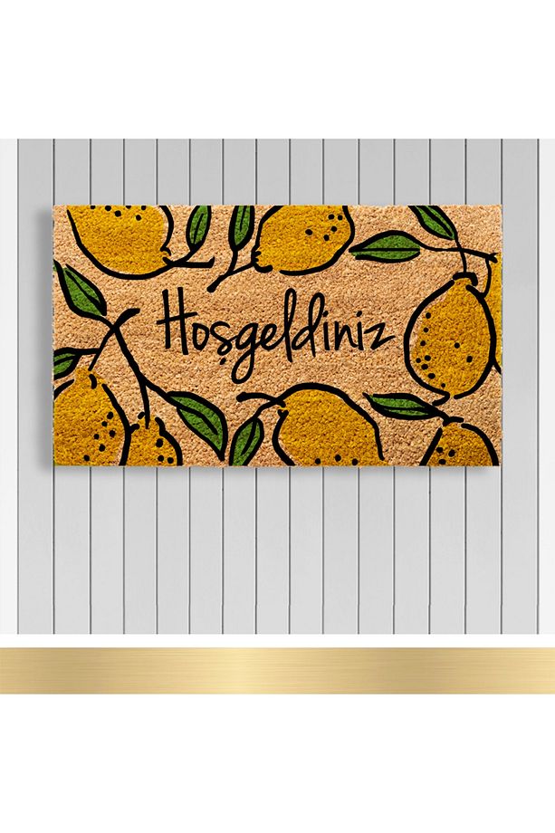 , Design Koko Kapı Önü Paspas / Pvc Taban / Model; Limonlar-hoşgeldiniz - 1