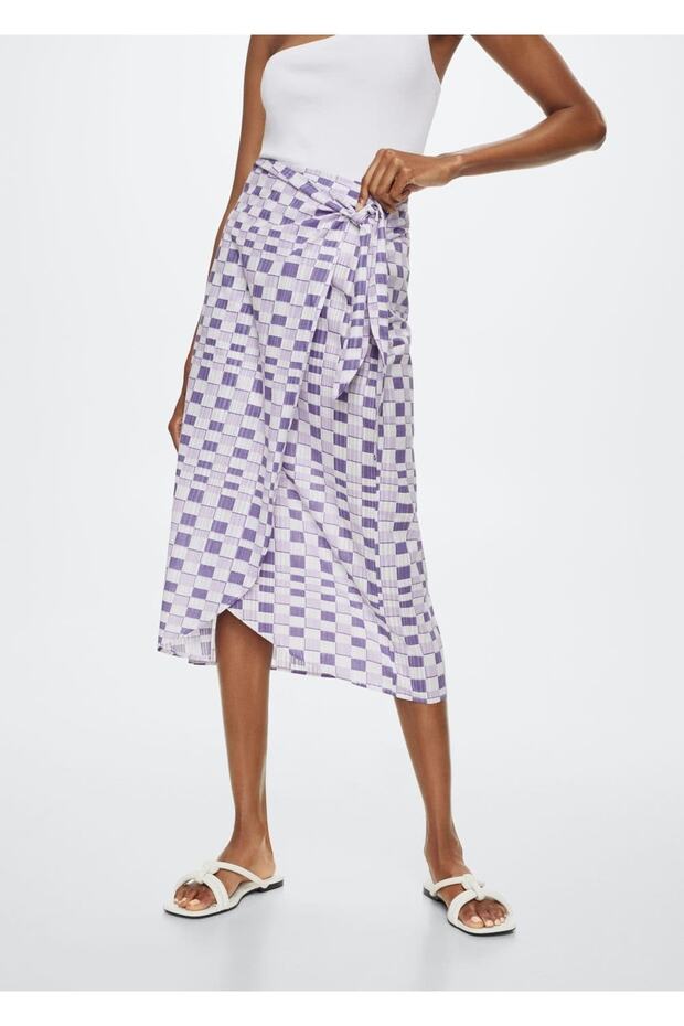 Geometrik Desenli Etek - 1