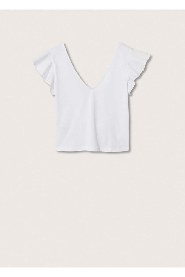 Fırfırlı Pamuklu Tişört - 3