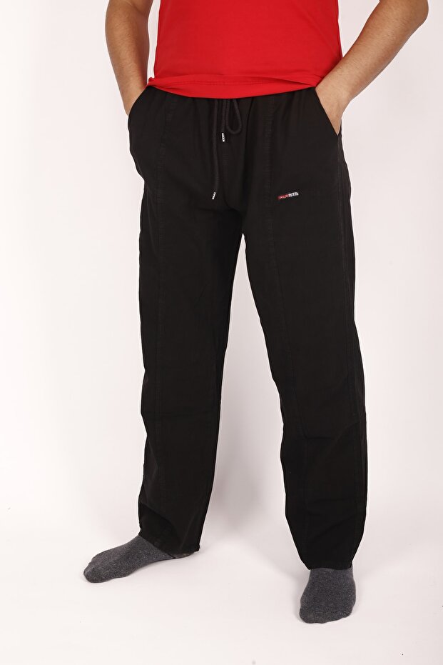 Unisex Raw Cloth Summer Comfortable Black Linen Trousers