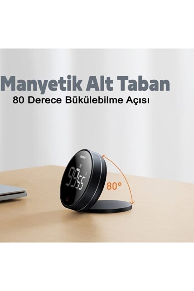 Heyo Rotation Pro Manyetik Dijital Zamanlayıcı Çalar Saat Füme - 5