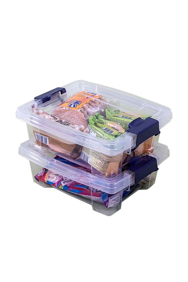 Q-lear Box 1,5 L Kilitli Saklama Kutusu Ikili Seti -şeffaf - 1