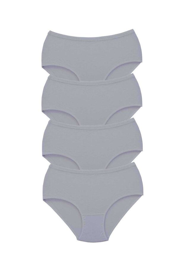 4 Pieces Gray High Waist Bato Thick Rubber Women's Panties