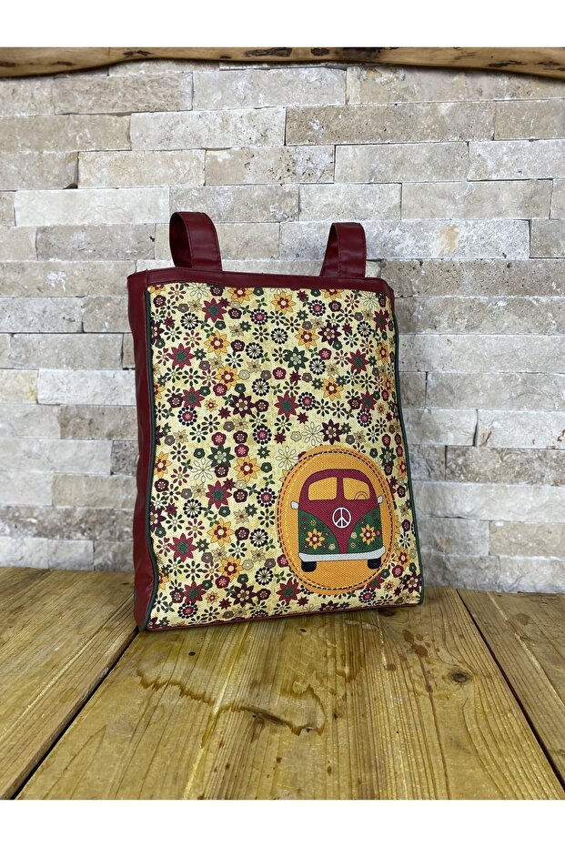 Green Vosvos Bohemian Style Claret Red Bag