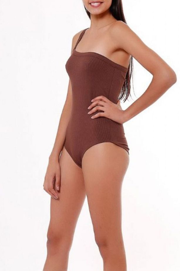 Kadın Tek Omuz Fitilli Bodysuit - 2