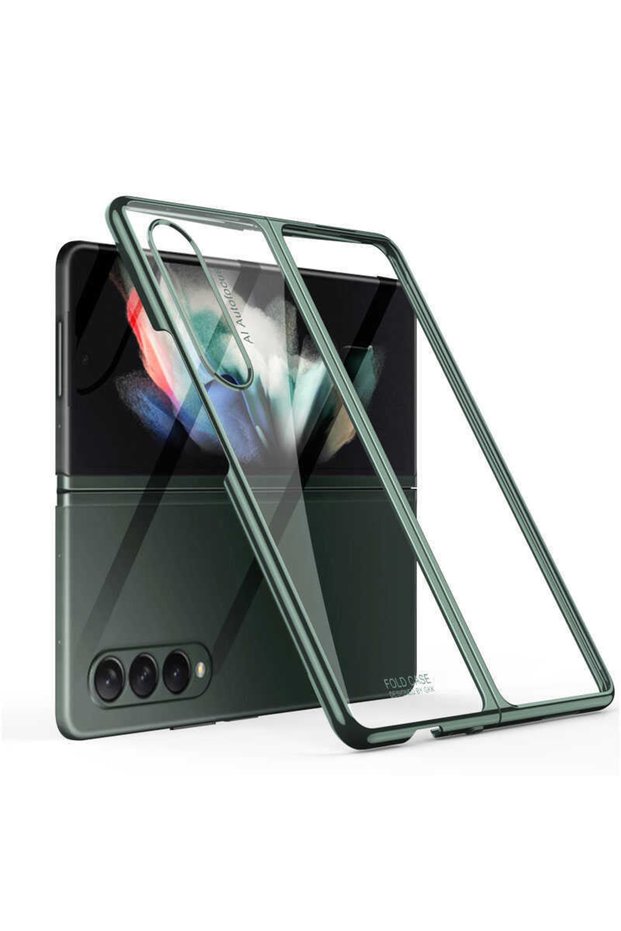Samsung Z Fold 3 Case Metal Look Ultra Thin Camera Cover with Elevated Head