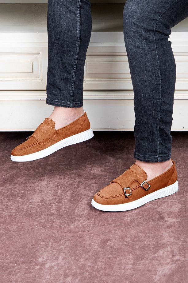 Airy Hakiki Deri Süet Erkek Günlük Ayakkabı, Süet Loafer Ayakkabı, Yazlık Ayakkabı Taba - 6