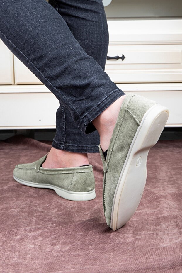 Könnyű velúr valódi bőr férfi alkalmi cipők Loafer cipők homokbézs - 7