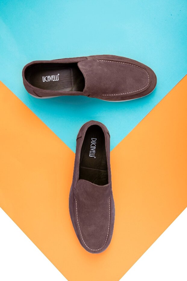 Könnyű velúr valódi bőr férfi alkalmi cipők Loafer cipők barna - 6