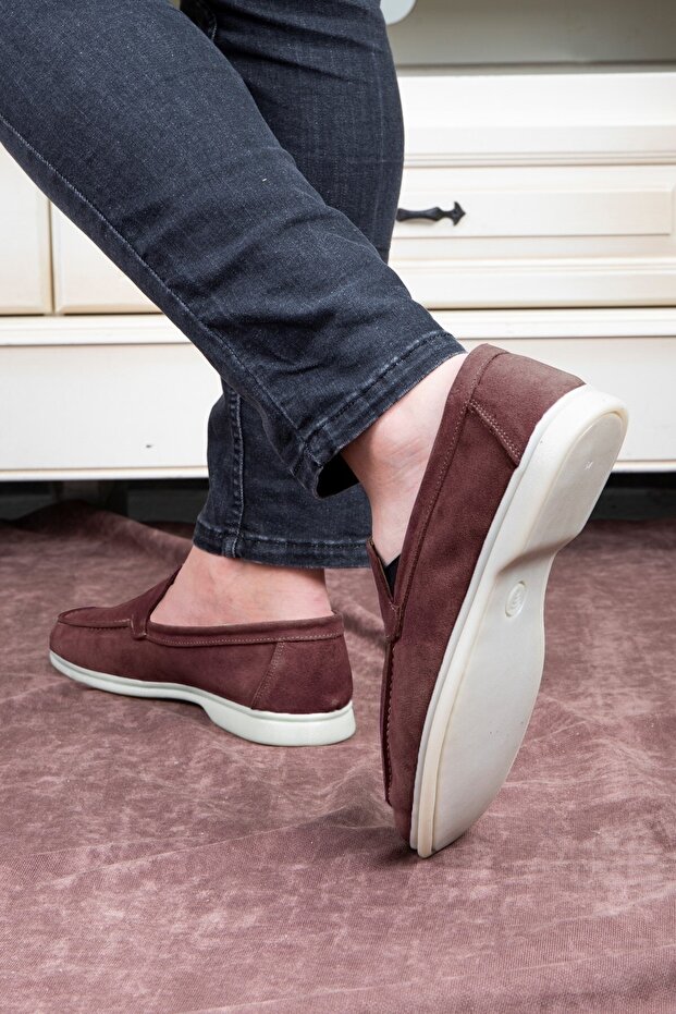 Könnyű velúr valódi bőr férfi alkalmi cipők Loafer cipők barna - 7