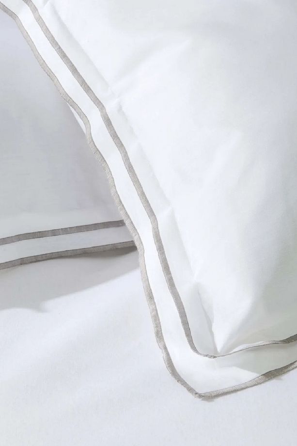 White Collection Victorie Gri Pikolu Percale Çift Kişilik Nevresim Takımı - 3