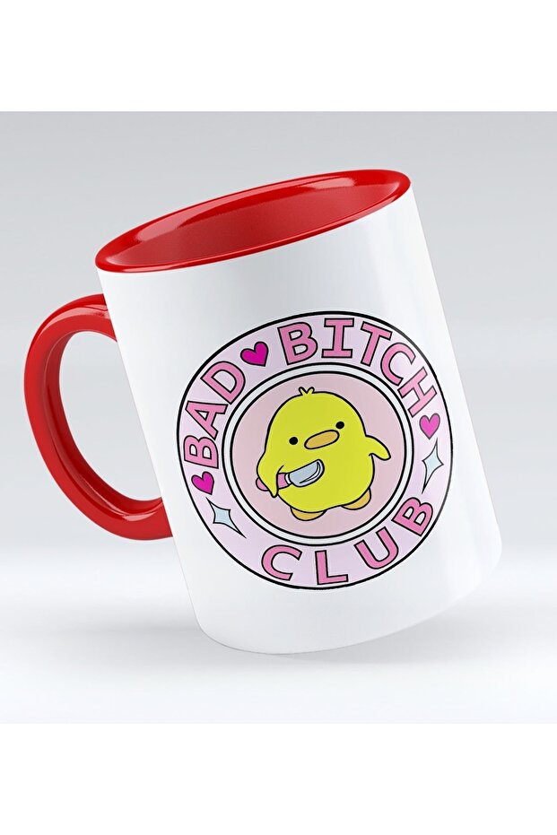 كوب أحمر بتصميم Bad Bitch Club من Gift - موديل 1