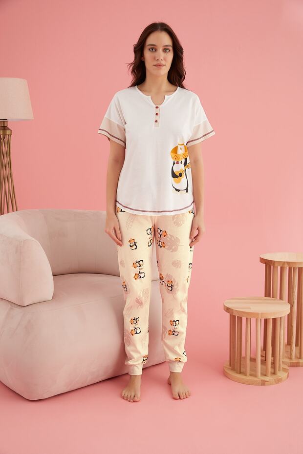 Baskılı Pijama Takım - 3