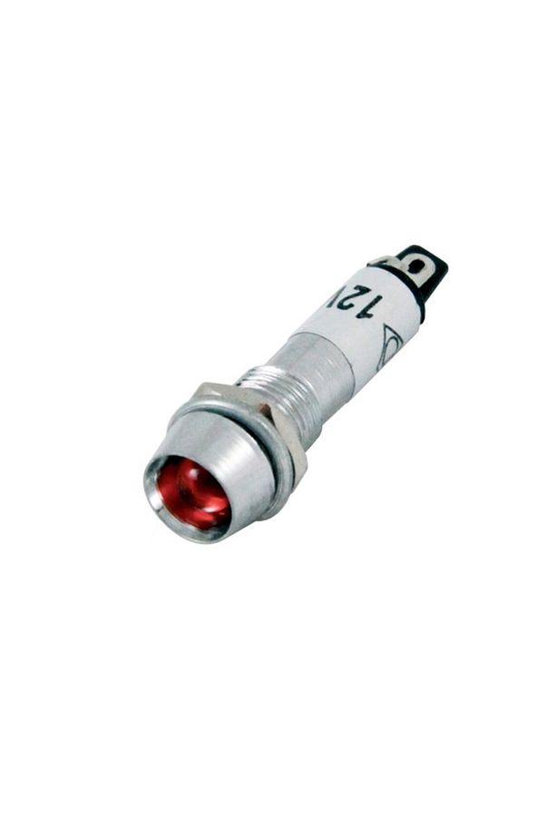 Sinyal Lambası Ledli Metal 8mm 12v Kırmızı - 1