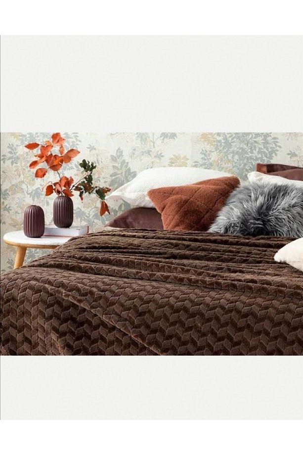Softy Braid Ombre Super Soft Çift Kişilik Battaniye 200x220 Cm Kahve - 2