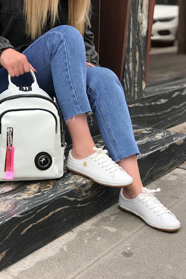 Jojo White Genuine Leather Women's Casual Sneaker - Benjamin