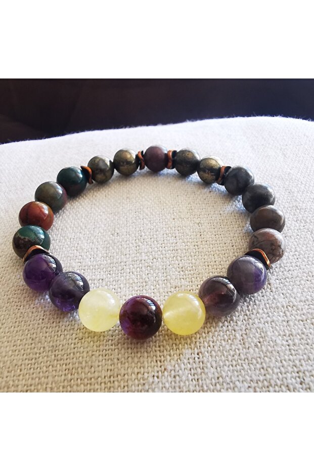 Aries Zodiac Sign / Natural Stone Bracelet