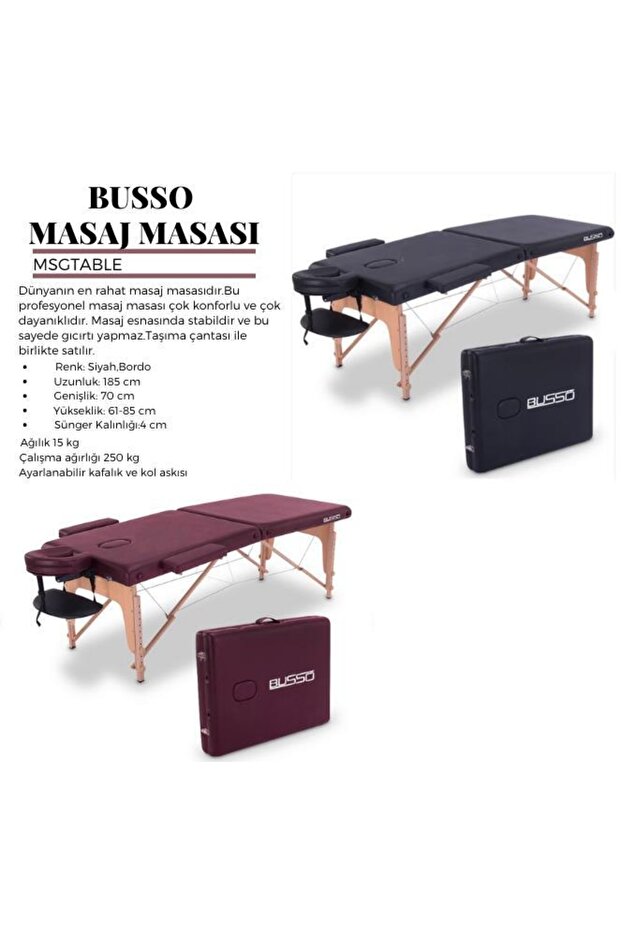 Msgtable Masaj Masası Bordo - 2