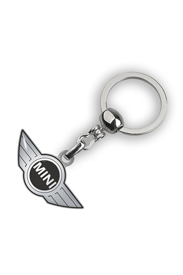 Mini Cooper Logo Metal Car Keychain - Chrome Plated