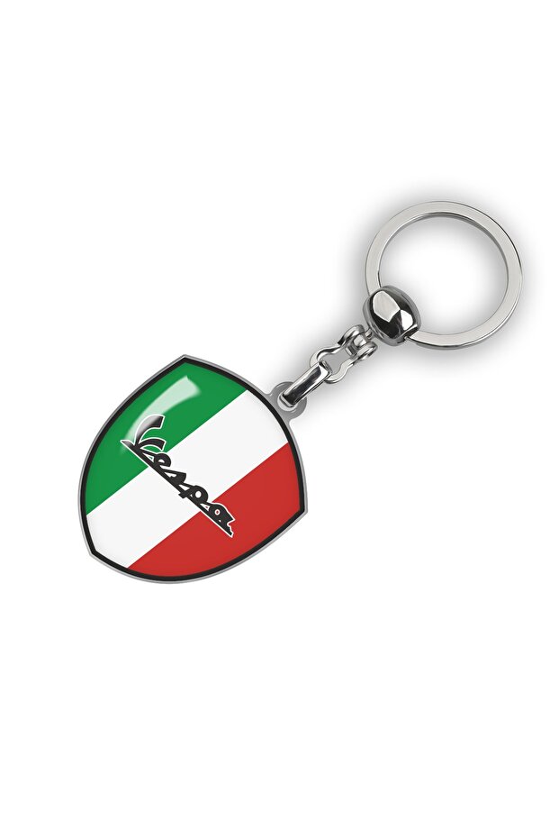 سلسلة مفاتيح بعلم إيطالي مع شعار فيسبا