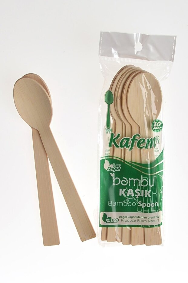Ahşap Kaşık Bambu 10 Adet - 1