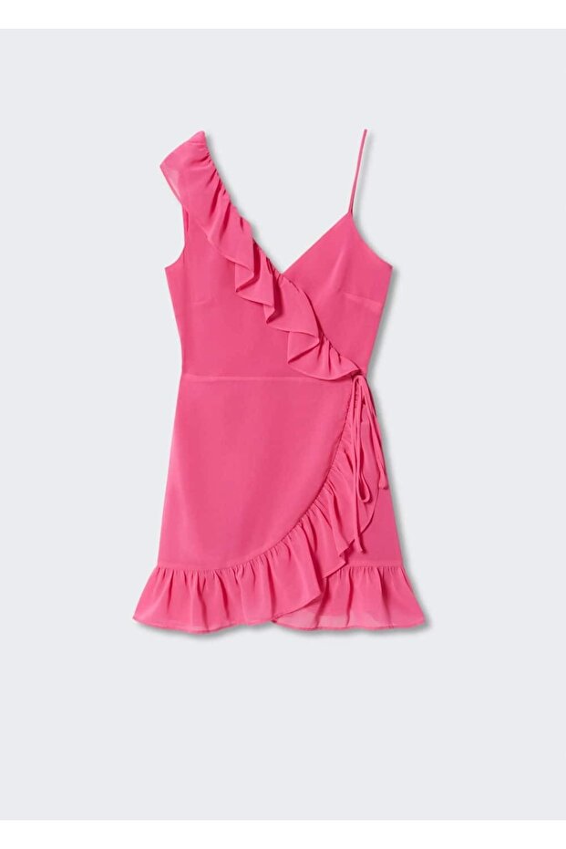 Asimetrik Yakalı Elbise - 3