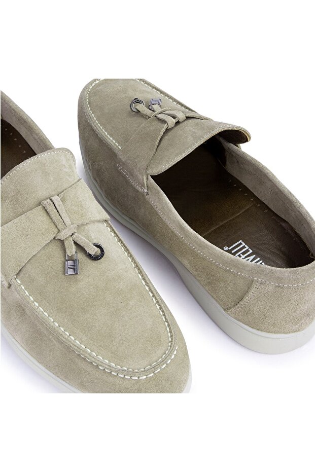 Cerrar Suede Valódi Bőr Férfi Alkalmi Cipők Loafer Cipők Sand Beige - 3