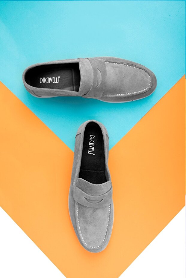 Ante Suede Originálna koža Pánske topánky na voľný čas Loafer Topánky sivá - 6